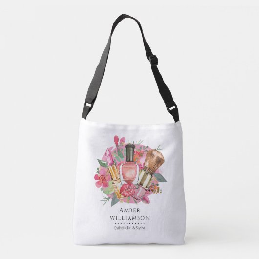 Sac Ajustable Moderne rose Aquarelle Maquillage Artiste Girly Ch (Dos)