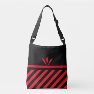 Sac Ajustable Modernes noir et rouge rayures diagonales avec plu