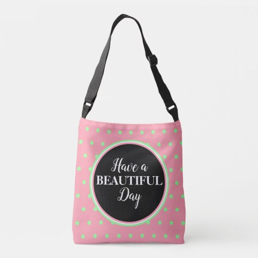 Sac Ajustable Monogram Pastel Pois verts rose (Dos)