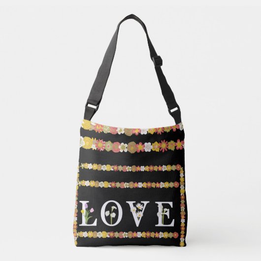 Sac Ajustable Monogram Rustique Daisy Floral Amour (Devant)