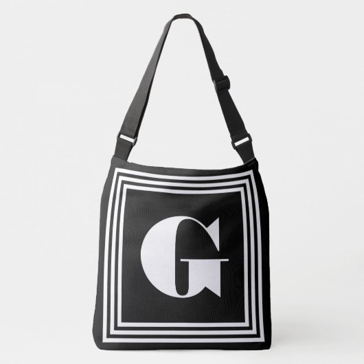 Sac Ajustable Monogramme 3 trames en gras | Noir et blanc (Devant)