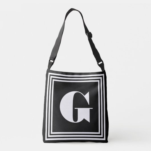 Sac Ajustable Monogramme 3 trames en gras | Noir et blanc (Dos)