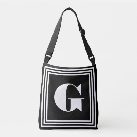 Sac Ajustable Monogramme 3 trames en gras | Noir et blanc (Devant)