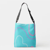 Sac Ajustable Monogramme Aqua Rose Violet Design moderne (Dos)