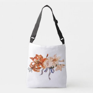 Sac Ajustable Monogramme avec le beau bouquet vintage de lis