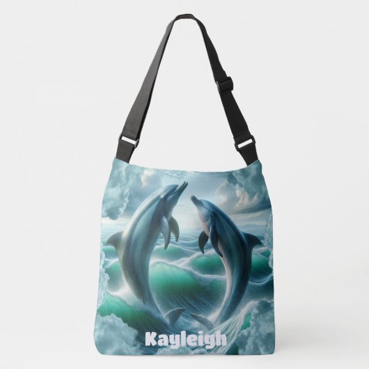 Sac Ajustable Monogramme Blue Dolphins Turquoises Océan | (Devant)