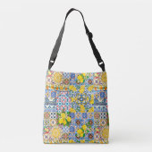Sac Ajustable Monogramme de carreau floral orange méditerranéen (Dos)