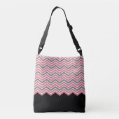 Sac Ajustable Monogramme de Chevron gris rose classique (Dos)