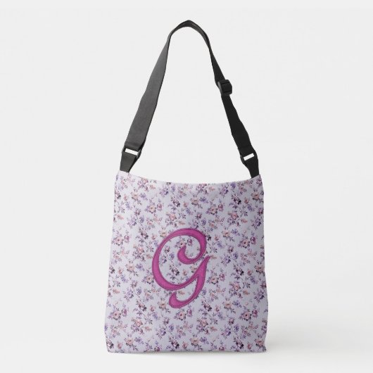 Sac Ajustable Monogramme de luxe floral G (Devant)