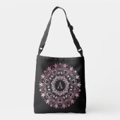 Sac Ajustable Monogramme de mandala noir rose chic (Dos)