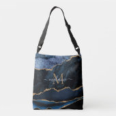 Sac Ajustable Monogramme de marbre en pierre de taille bleu mari (Dos)