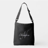 Sac Ajustable Monogramme de nom noir et blanc personnalisé uniqu (Devant)