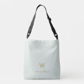 Sac Ajustable Monogramme de style moderne vert sauge or (Dos)