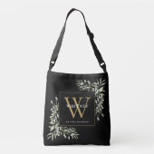 Sac Ajustable Monogramme d'or noir Aquarelle verte (Dos)