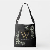 Sac Ajustable Monogramme d'or noir Aquarelle verte (Devant)