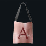 Sac Ajustable Monogramme en acier inoxydable rose Rose Rose Rose<br><div class="desc">Blush Pink - Rose Gold et Burgundy Faux Acier Inoxydable Elégant Sac Monogramme. Ce sac peut être customisé pour inclure votre nom initial et prénom.</div>