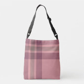 Sac Ajustable Monogramme en plaid rose et bordeaux (Dos)