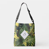 Sac Ajustable Monogramme Feuille de l'île tropicale avec vos ini (Dos)