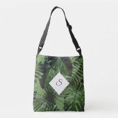 Sac Ajustable Monogramme Feuille de l'île tropicale avec vos ini (Dos)