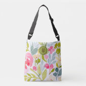 Sac Ajustable Monogramme floral de demoiselle d'honneur (Devant)