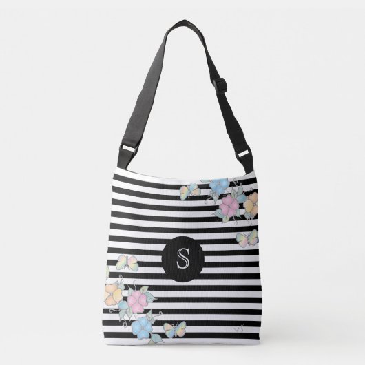 Sac Ajustable Monogramme floral papillonNoir (Devant)