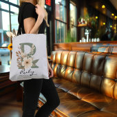 Sac Ajustable Monogramme floral R – Initiale botanique élégante