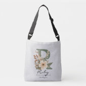 Sac Ajustable Monogramme floral R – Initiale botanique élégante (Devant)