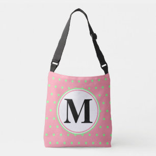 Sac Ajustable Monogramme Géométrique Rose Vert Points