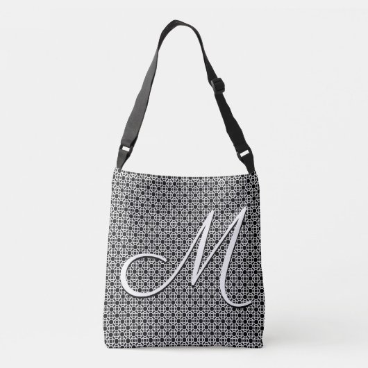 Sac Ajustable Monogramme initial géométrique noir et blanc (Dos)