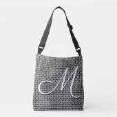 Sac Ajustable Monogramme initial géométrique noir et blanc (Devant)