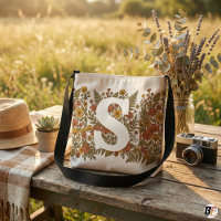 Monogramme Initial Personnalisé Floral Vintage | B