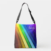Sac Ajustable Monogramme Moderne Arc-en-Ciel & Fierté Glam (Dos)