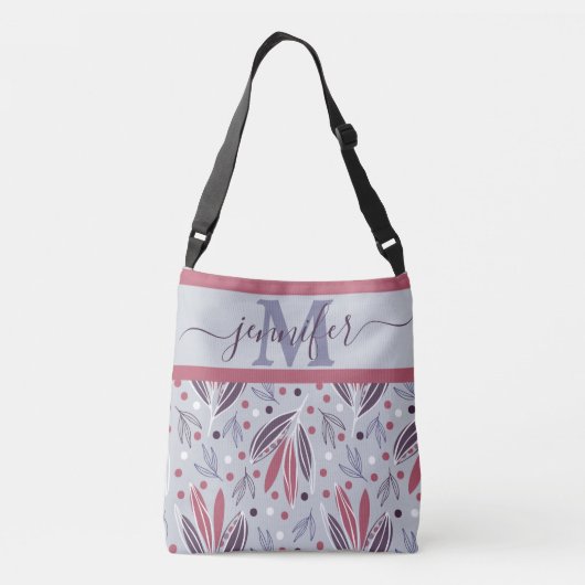 Sac Ajustable Monogramme moderne Motif botanique (Dos)