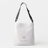 Sac Ajustable Monogramme Moderne Or Écriture Script (Dos)