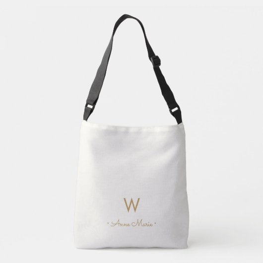 Sac Ajustable Monogramme Moderne Or Écriture Script (Dos)