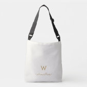 Sac Ajustable Monogramme Moderne Or Écriture Script (Devant)