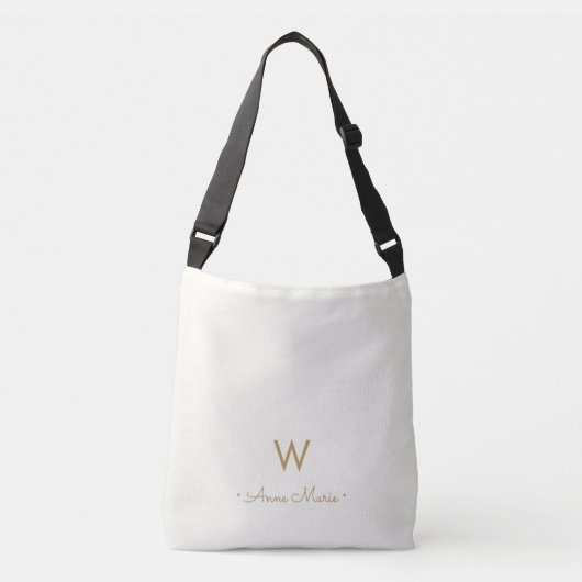 Sac Ajustable Monogramme Moderne Or Écriture Script (Devant)