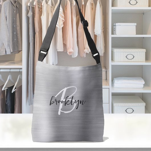 Sac Ajustable Monogramme noir et blanc en écriture manuscrite su