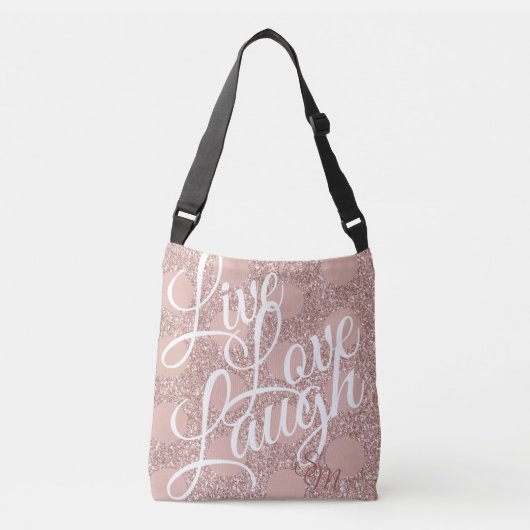 Sac Ajustable Monogramme Parties scintillant Rose Blush Live Lov (Devant)