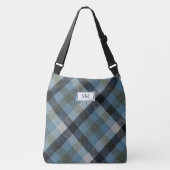 Sac Ajustable Monogramme personnalisé de couleur bleue moderne (Devant)