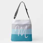 Sac Ajustable Monogramme personnalisé M Motif rayé gris clair (Dos)