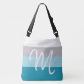 Sac Ajustable Monogramme personnalisé M Motif rayé gris clair (Devant)