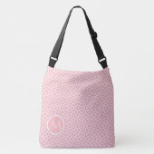 Sac Ajustable Monogramme personnalisé Motif de cage rose et blan (Devant)