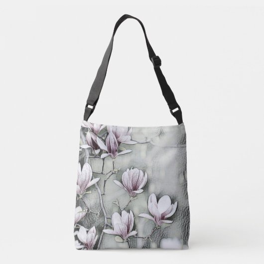 Sac Ajustable Monogramme Pink magnolia branche dessin gris noir (Dos)