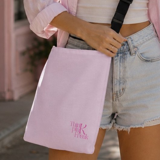 Sac Ajustable Monogramme Rose Minimal Moderne Think Pink Freak