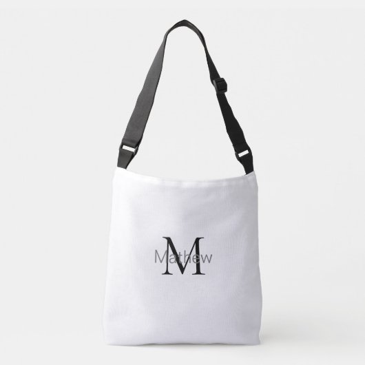 Sac Ajustable monogramme simple de lettre initiale ajoutez votre (Devant)