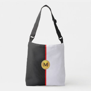 Sac Ajustable Monogramme sur fond noir et blanc avec ligne rouge