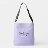 Sac Ajustable Monogramme tendance lavande blanc noir Script (Dos)