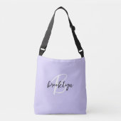 Sac Ajustable Monogramme tendance lavande blanc noir Script (Devant)