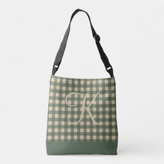 Sac Ajustable Monogramme Vert Tan Buffalo Plaid Russe Pays (Dos)